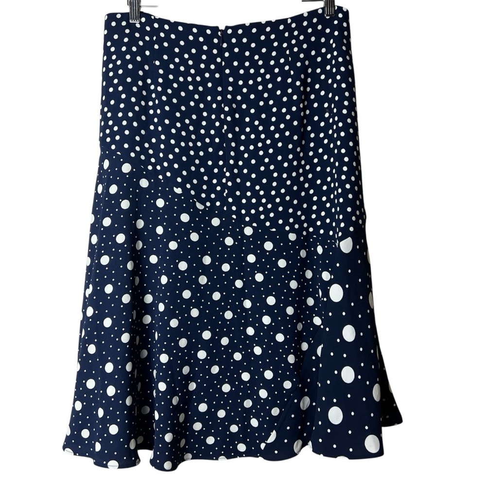 Boden Alina Midi Navy Ivory Mixed Spot Dot Skirt size 10P